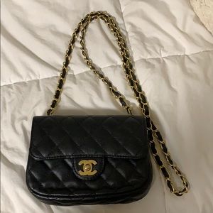 Black quilted leather small purse!